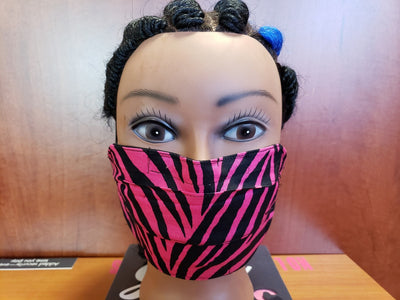 HotPink Zebra Print Flat Face Cover - MSWCUSTOMPRINTS / LADYGRIND.COM