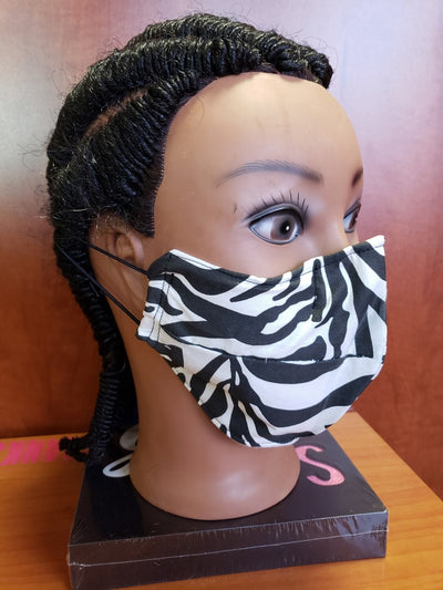 White Zebra Print Face Cover w/ Color inside - MSWCUSTOMPRINTS / LADYGRIND.COM
