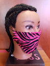 Hot Pink Zebra Print Face Cover w/ Color inside - MSWCUSTOMPRINTS / LADYGRIND.COM